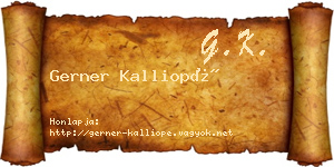 Gerner Kalliopé névjegykártya